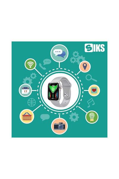 SIKS Series 7 Smartwatch Compatible with Android and IOS, Bluetooth, Fitness Function, Touch Screen