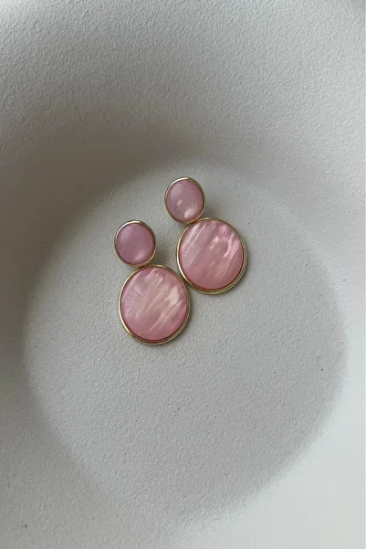 Orvix Accessories Non-Fade Steel Looking Pink Women's Earrings Evening Earrings Summer Earrings Vintage Earrings