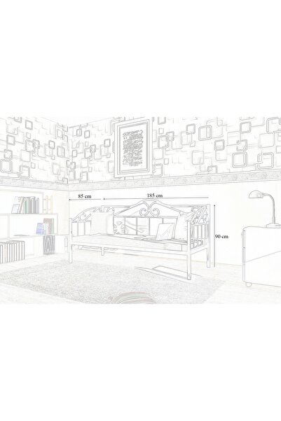 Vivense ELİPS MİNDERLİ FERFORJE SEDİR, SİYAH, GM 401