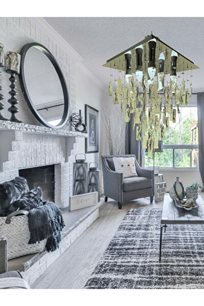 öalpa Star 40' Lık Paslanmaz Çelik Krom Renkli Kristal Taşlı Avize