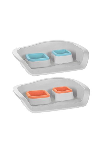 Duvo + طقم عشاء للحيوانات الأليفة من توايس آند نايس - ألوان متنوعة - 48 طول × 38 عرض × 12 ارتفاع سم