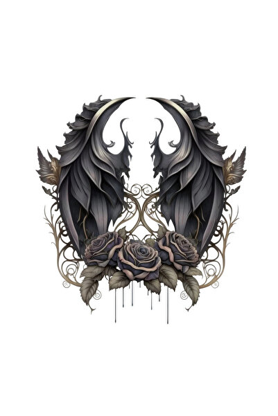 INOVATIX Set de 8 piese, autocolant demon cu aripi de înger întunecat, INOVATIX®. 6 cm