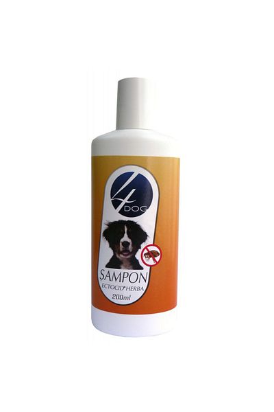 4dog Sampon antiparazitar eficient pentru caini 4 Dog, 200 ml