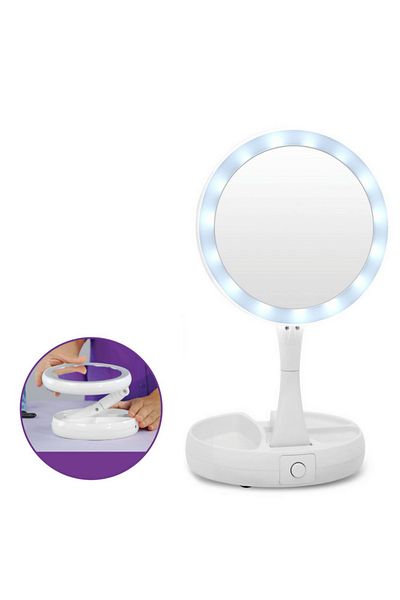 SIKS 2in1 LED mirror, normal mirror and magnifying mirror
