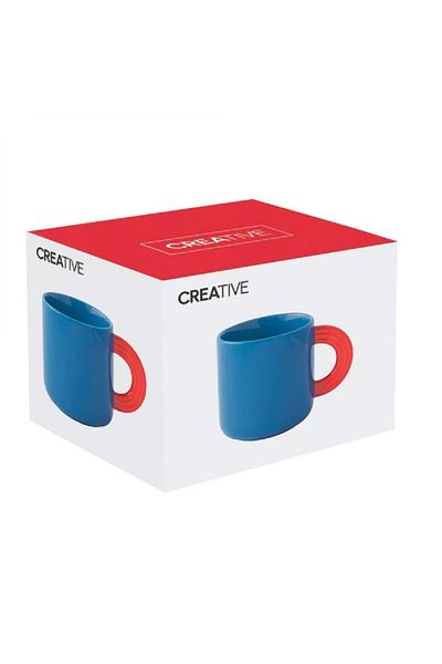 EasyLife Creative Series Dishwasher Safe Porcelain Coffee Mug Blue and Red 350ml