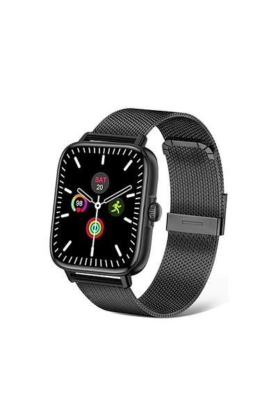 SIKS Smartwatch, Thermometer, Oxygen Saturation, Heart Rate, IOS/Android, Metal Bracelet, Black