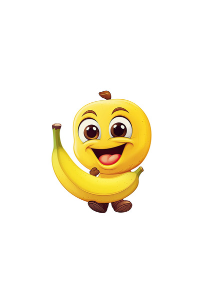 INOVATIX Set de 8 autocolante distractive cu banane, INOVATIX®. 6 cm