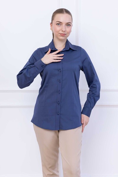 FİDEY Cămașă de damă cu nasturi de sus din satin