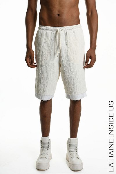 La Haine Inside Us BERMUDA SHORTS WITH ELASTIC WAIST - LA HAINE INSIDE US - S, CREAM