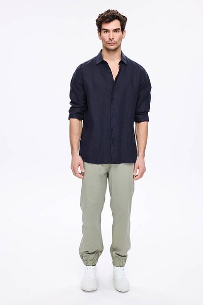 Haşema Green Men's Jogger Pants with Elastic Waist and Cuffs 4023