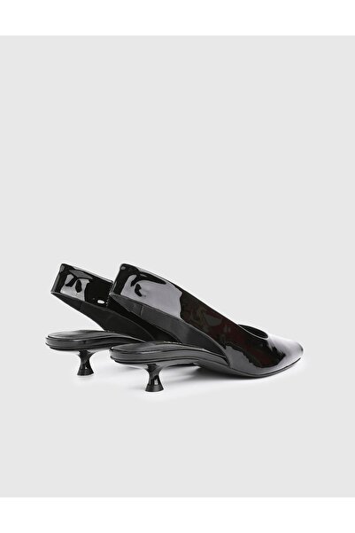 İLVİ Daph Hakiki Rugan Deri Siyah Kadın Topuklu Sandalet