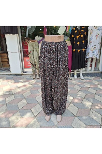 NUR TEKSTİL kadın gri desenli battal pamuklu viskon beli lastikli tunceli ela...