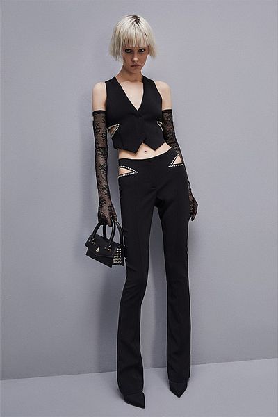 Patrizia Pepe LOW WAIST CREPE PANTS - PATRIZIA PEPE - BLACK, 42