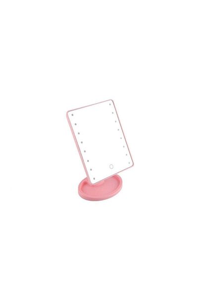 SIKS ® makeup mirror with 16 LEDs, ON/OFF switch, pink