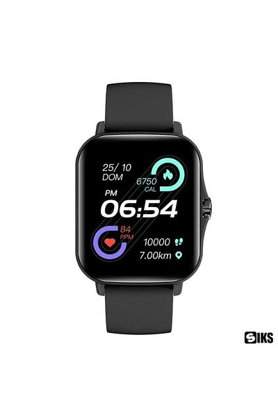 SIKS Smartwatch, Thermometer, Oxygen Saturation, Heart Rate, Blood Pressure, Ios/android, Black