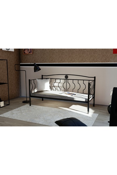 Vivense ELİPS MİNDERLİ FERFORJE SEDİR, SİYAH, GM 403