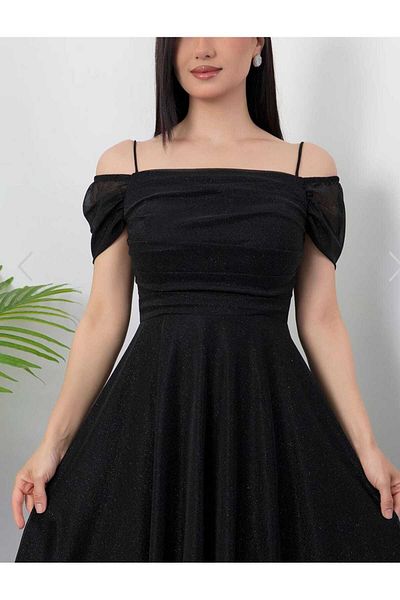 CİXAPLE Strappy Glitter Tulle Evening Dress