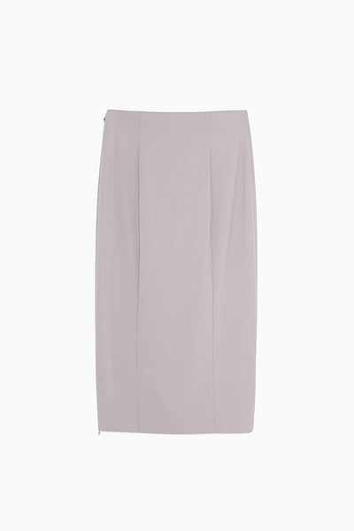 Patrizia Pepe SIMPLE MIDI SKIRT - PATRIZIA PEPE - GREY, 38