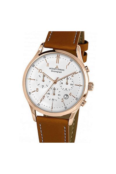 Jacques Lemans Ανδρικό Ρολόι Jacques Lemans 1-2068R, Quartz, 41mm, 5ATM