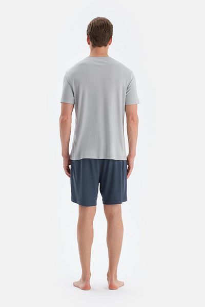 Dagi Ice Blue Short Sleeve Crew Neck T-Shirt