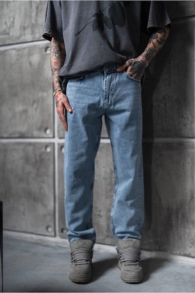 oraystore Washed Blue Baggy Pants