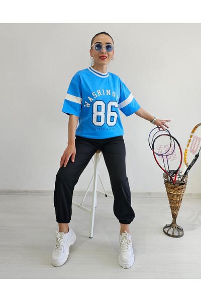 6 butik altı üstü butik Number Print T-Shirt