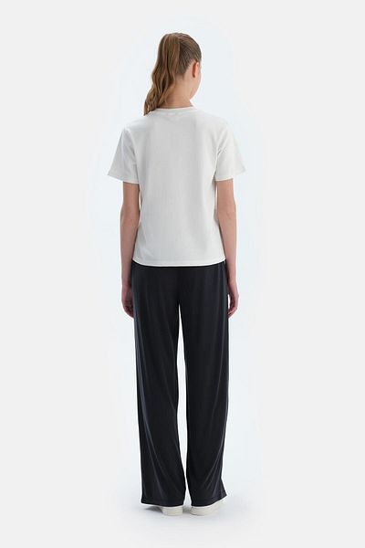 Dagi White Silk Apre Interlock Crew Neck T-Shirt
