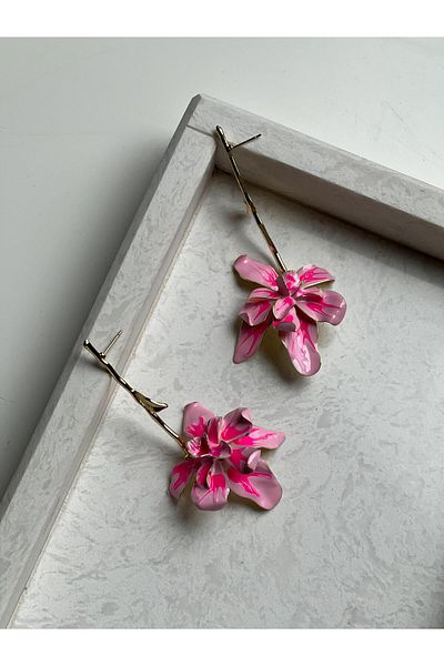 H&S AKSESUAR Design New Dangle Leaf Flower Earrings