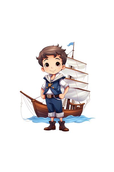 INOVATIX Set de 8 piese, autocolant Moriko Sailor Boy, INOVATIX®. 6 cm