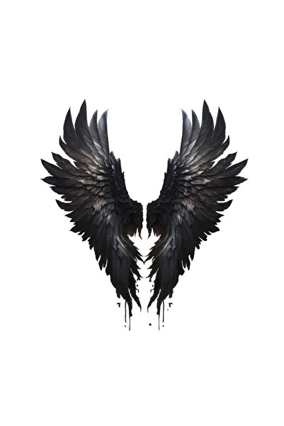 INOVATIX Set de 8 piese, autocolant Aripi negre ale îngerului Lucifer, INOVATIX®. 6 cm