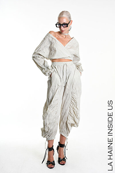 La Haine Inside Us TOP CURPT CU SPATE GOL - LA HAINE INSIDE US - S, CREM