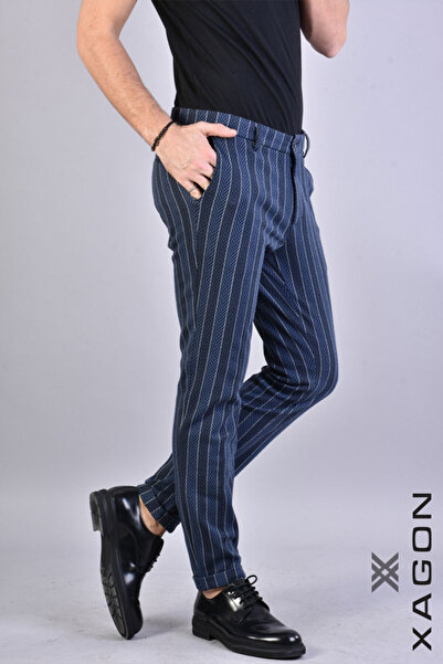 EXAGON STRETCH SPIGATO PANTS - XAGON - BLUE, 56