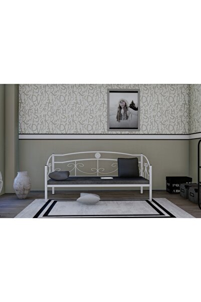 Vivense ELİPS MİNDERLİ FERFORJE SEDİR, BEYAZ, GM 400