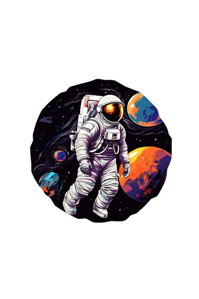 INOVATIX Set de 8 piese, autocolant cu astronaut în spațiu Arif, INOVATIX®. 6 cm