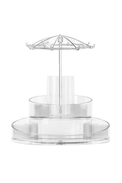 SIKS Cosmetics, Makeup Organizer, 360 Degree Rotating, Large Capacity, Size 17 x 24 cm, Transparent