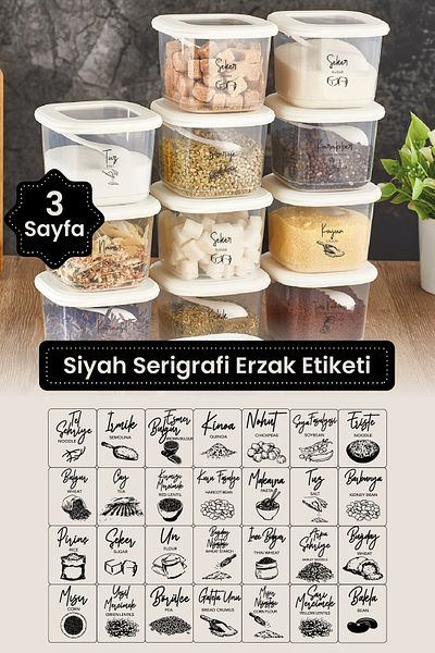 Vienev 3 Black Screen Printed Food Labels