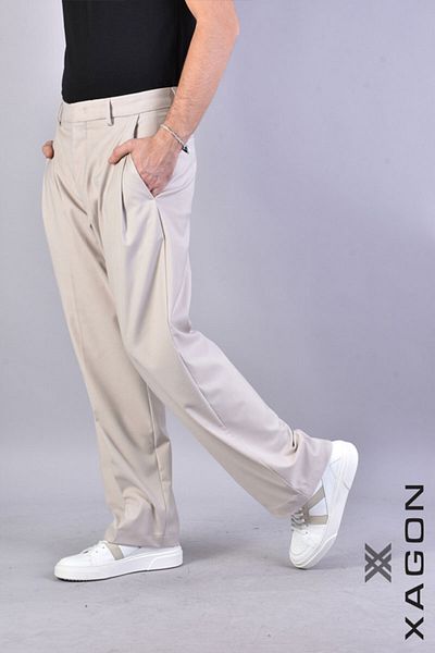 EXAGON Wide Fit Comfort Pants - Xagon - Beige, 50