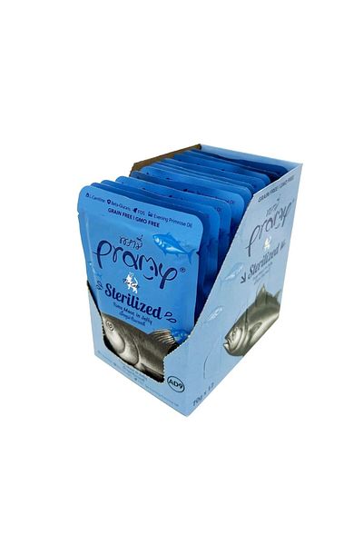 pramy Carton of Tuna in Jelly 70g Wet Food for Sterilized Cats, 12