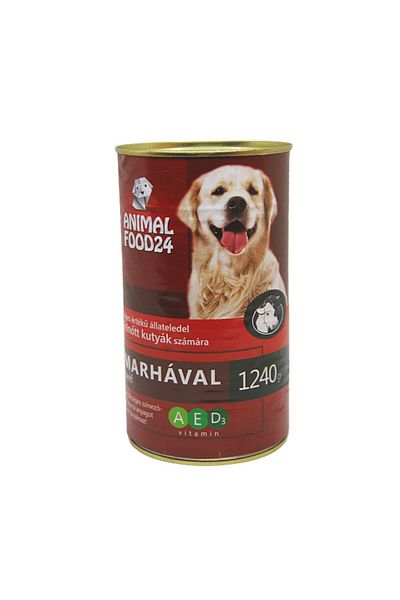 Food24 Hrana umeda completa pentru caini Animal FoodDog conserva 1240 g, vita