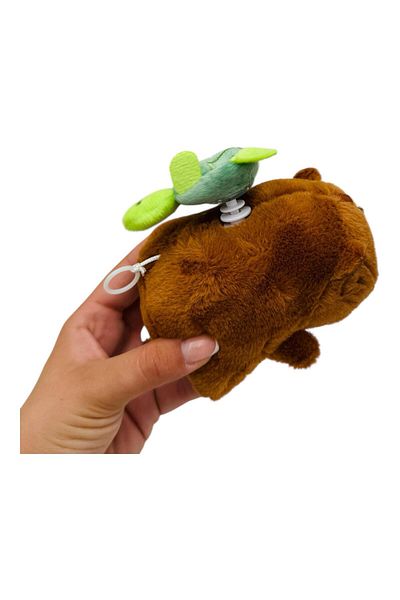 BaoBao 15cm plush capybara with rotating turtle – adorable and interactive toy, BaoBao