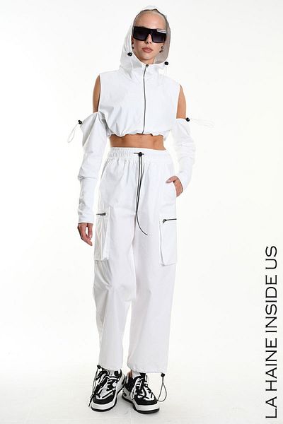 La Haine Inside Us WIDE CARGO PANTS - LA HAINE INSIDE US - M, WHITE