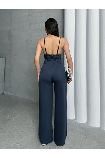 MD trend Women's Strap Back Zipper Jumpsuit