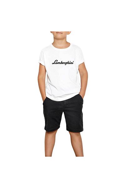 Z zepplin Lamborghini Text Black White Kids T-Shirt