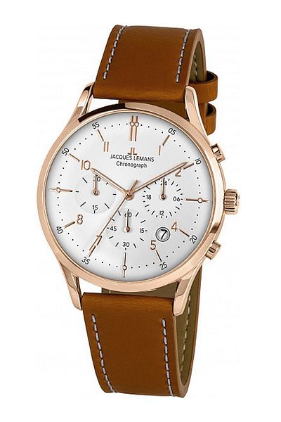 Jacques Lemans Ανδρικό Ρολόι Jacques Lemans 1-2068R, Quartz, 41mm, 5ATM