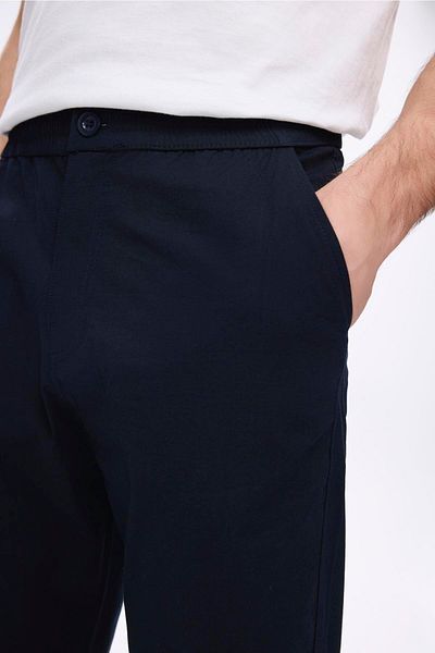 Haşema Navy Blue Men's Jogger Trousers with Elastic Waist and Elastic Legs 4023