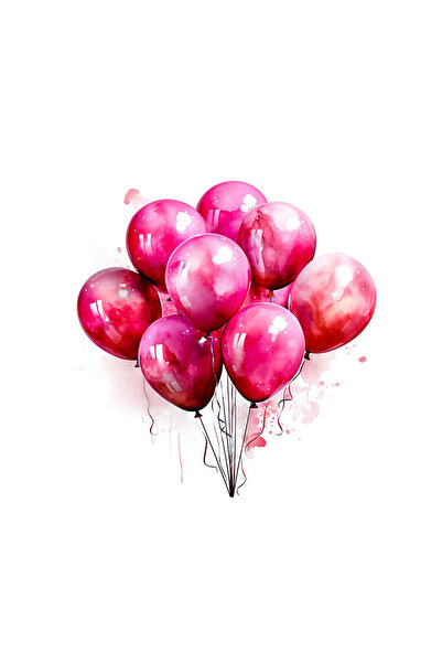 INOVATIX Set de 8 stickere roz pentru baloane, INOVATIX®. 6 cm