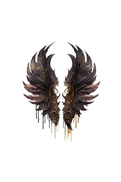 INOVATIX Set de 8 piese, autocolant cu aripi de înger întunecat frumoase, INOVATIX®. 6 cm