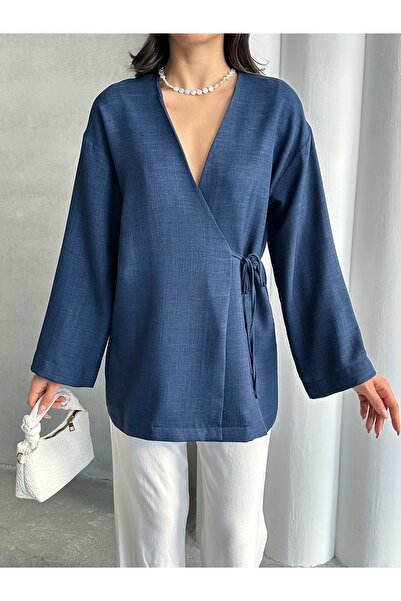 MD trend Women's V-Neck Tie-Up Kimono