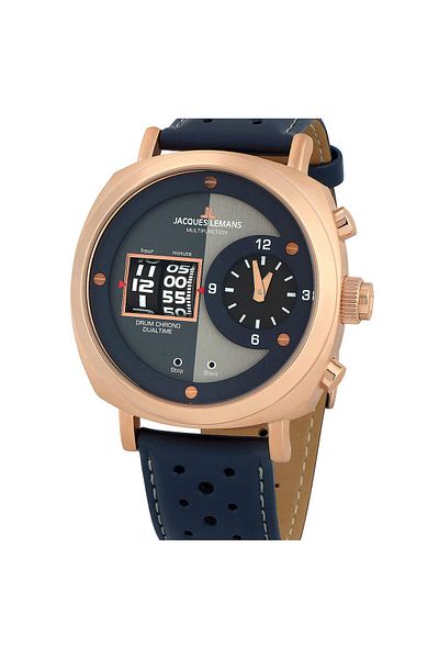 Jacques Lemans Ανδρικό Ρολόι Jacques Lemans 1-2058D, Quartz, 44mm, 5ATM