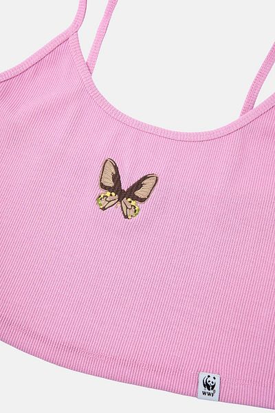 WWF Market Troides Ribbed Strap Undershirt - Pink